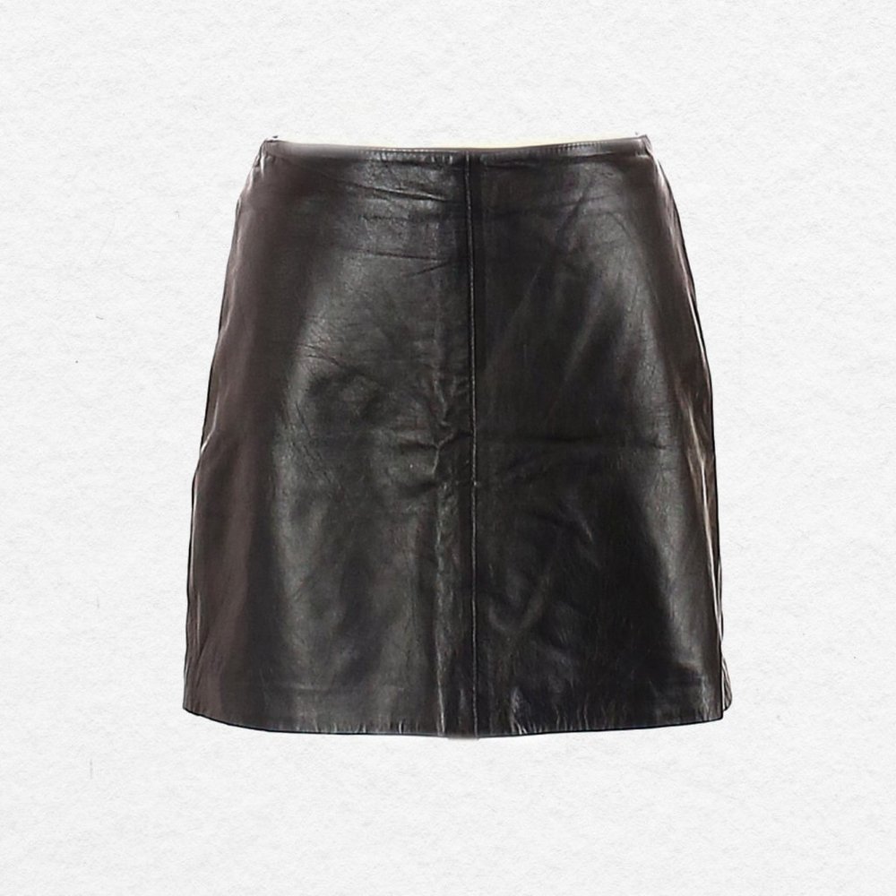 Old Navy Black Faux Leather Mini Skirt